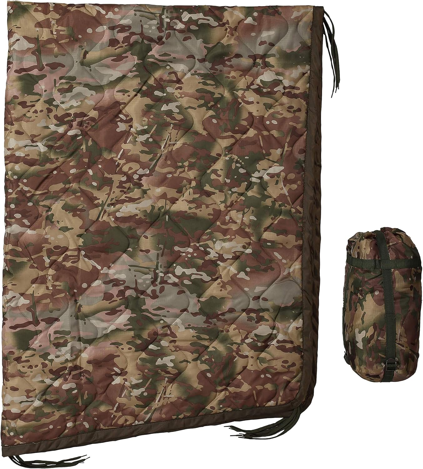 USGI Industries Military Woobie Blanket | Thermal Insulated Camping Blanket, Poncho Liner | Large, Portable, Water-Resistant, for Hiking, Outdoor, Survival, Comes with Compression Carry Bag