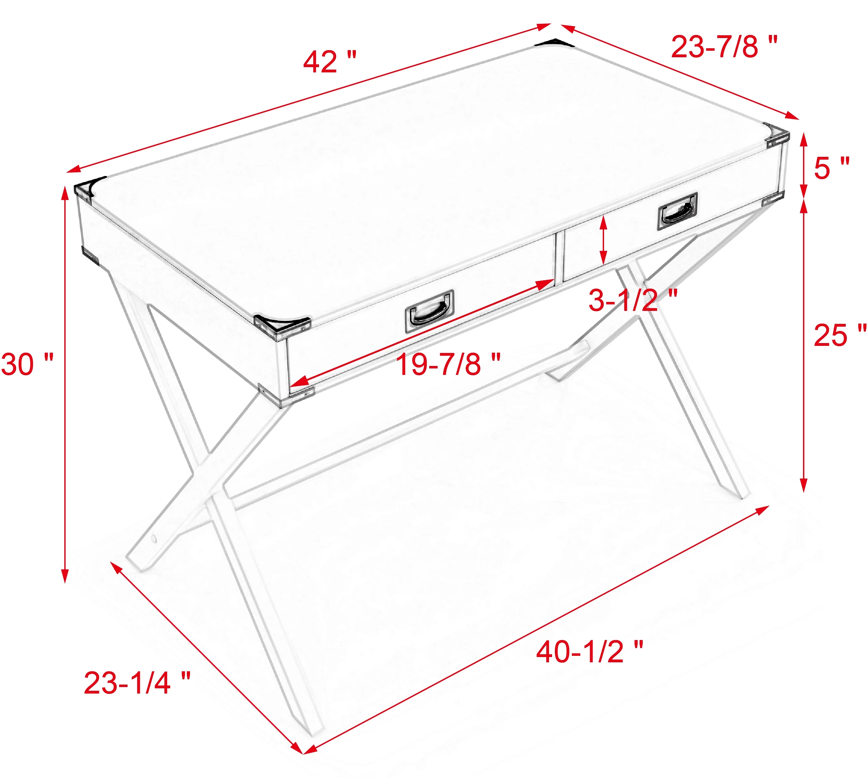 Docooler Solid Wood Computer Desk with Storage and Drawers, Modern Study Table for Home Office, Small Writing