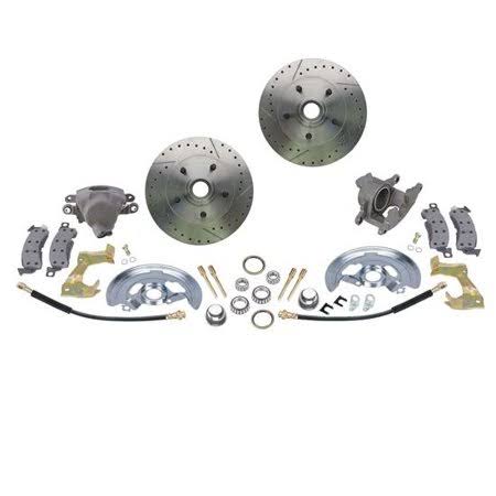 Deluxe 1964-74 GM Car Disc Brake Kit, Drilled/Slotted