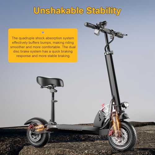 Electric Scooter for Adults, 30MPH Top Speed, 35 Miles Range, 800W Motor, 10" Off-Road Tires, Foldable E-Scooter with Seat, Commuter Electric Scooter with Seat for Adults Commuter Outdoor