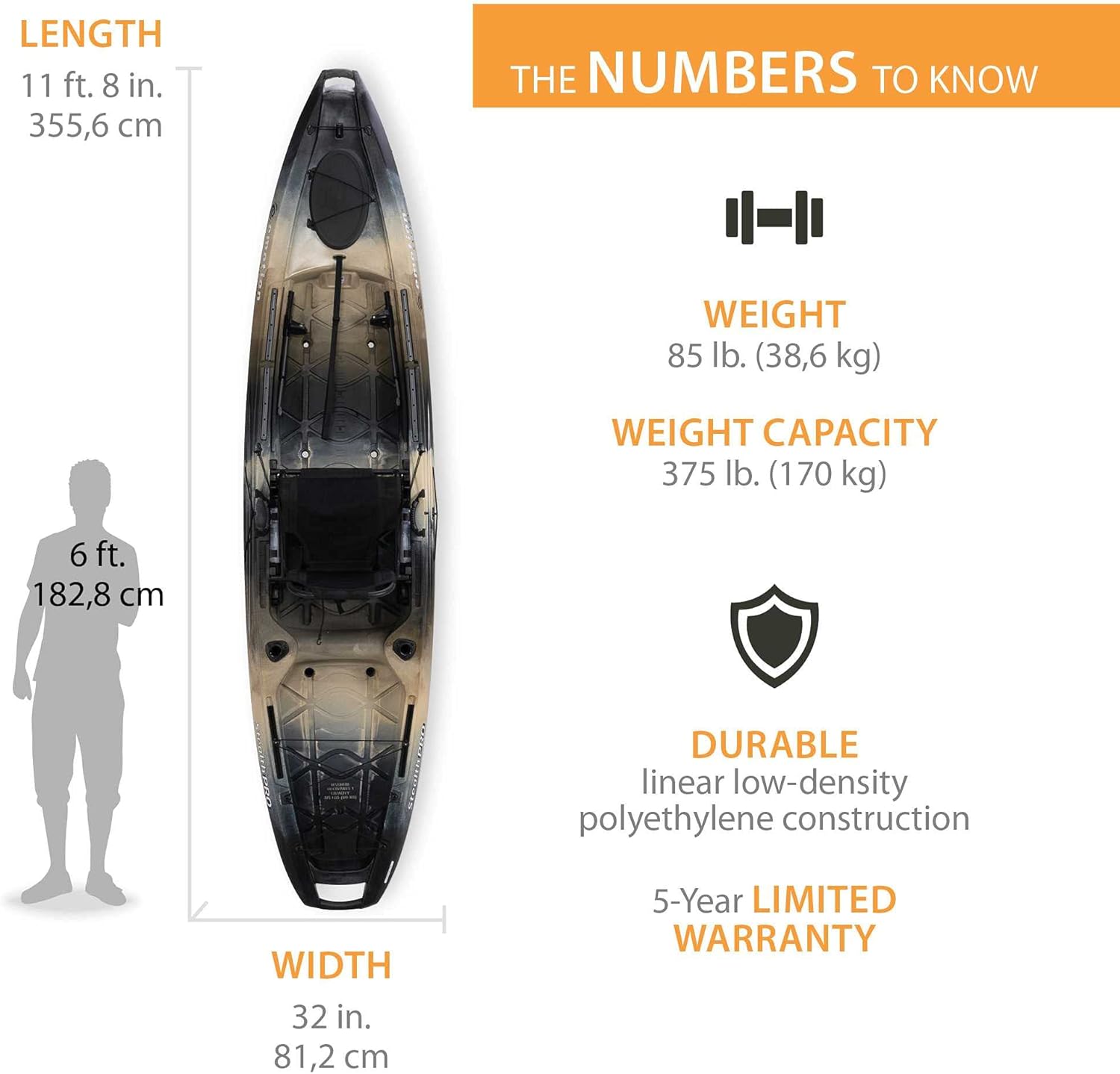 Lifetime 90958 Stealth Pro Angler 118 Fishing Kayak