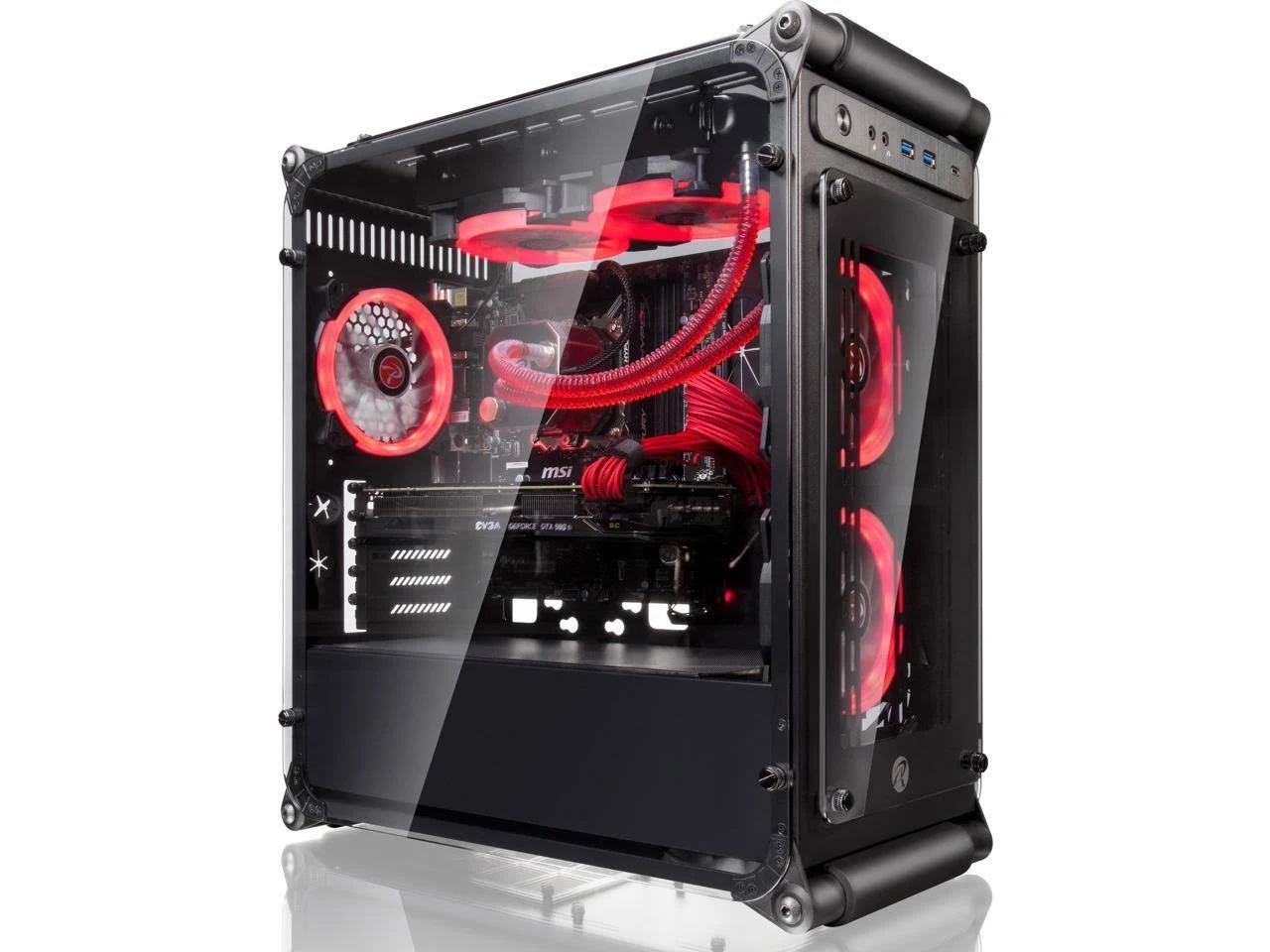 Coeus Elite micro-ATX Gaming Case with Tempered Glass and 1* 12025LED