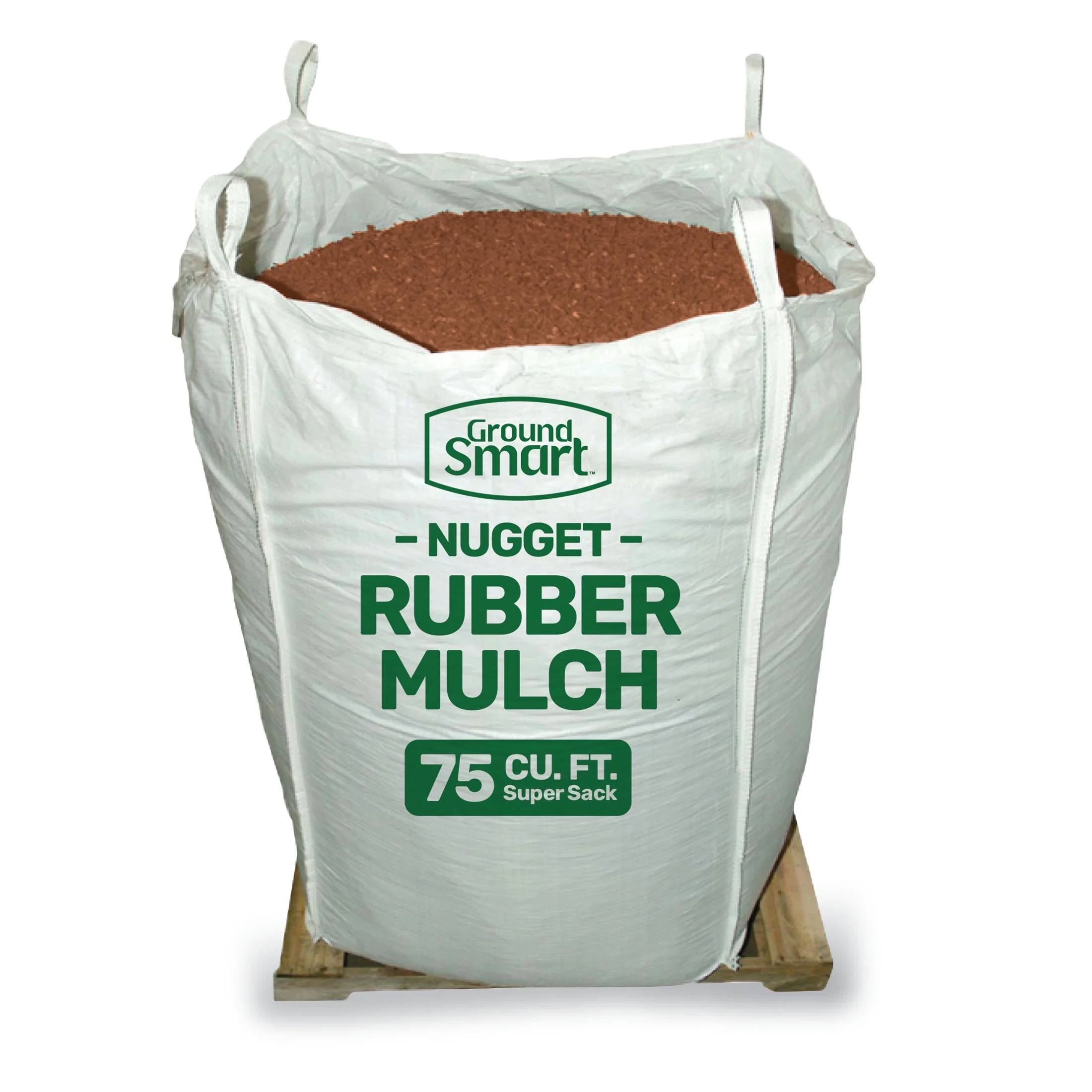 GroundSmart Red Rubber Mulch, 75 cu ft Super Sack