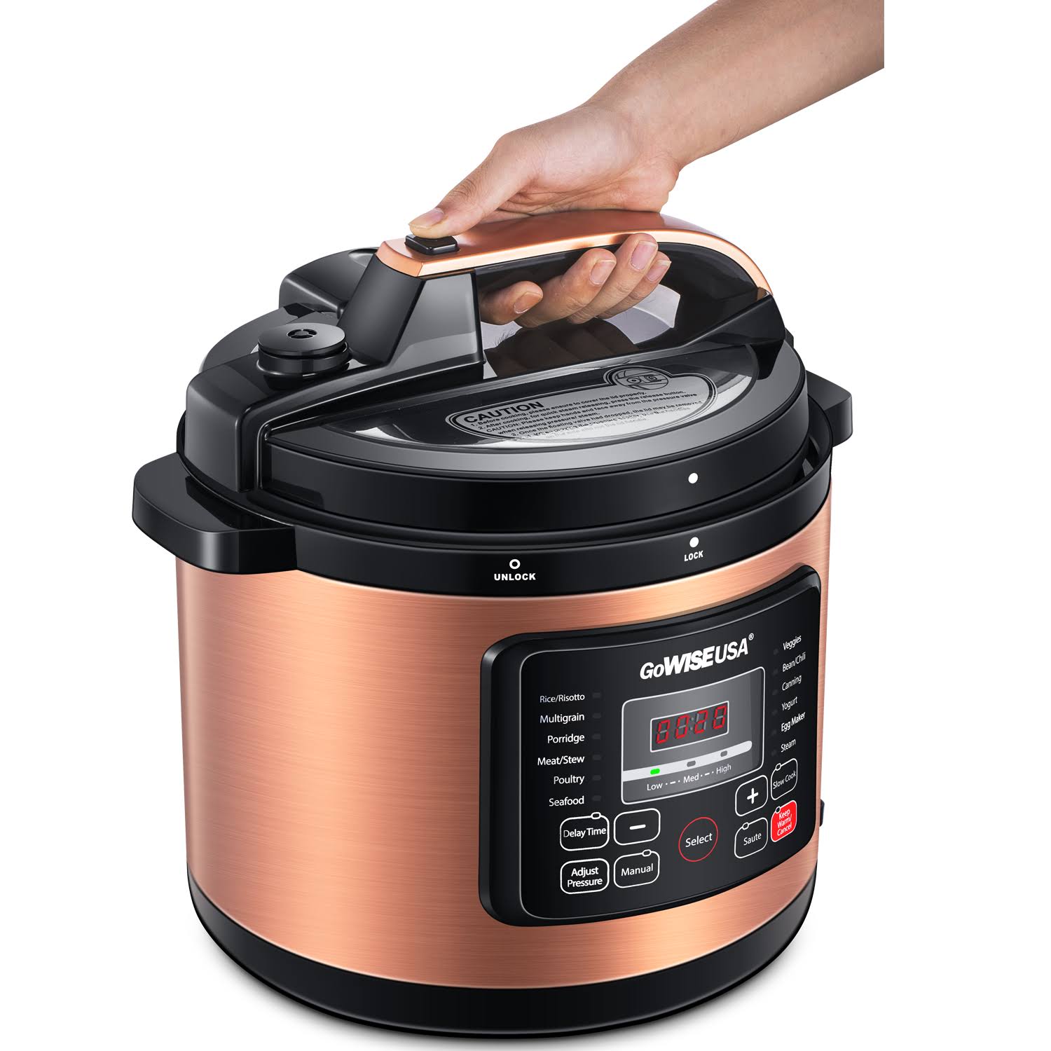 GoWISE USA Electric Pressure Cooker/12.5 qt/Copper
