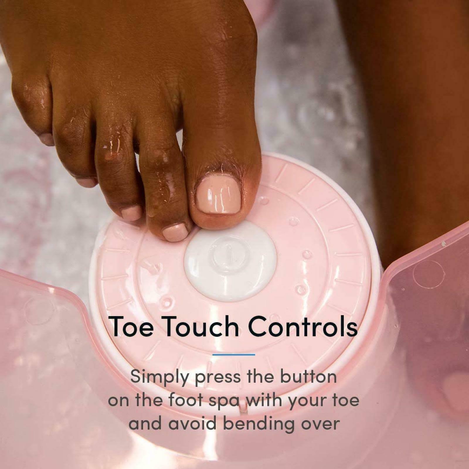 Foot Bath with Heat Maintenance Foot Massager with Bubbles at Home Portable Pedicure Foot Soak Pink (Heat Maintenance)