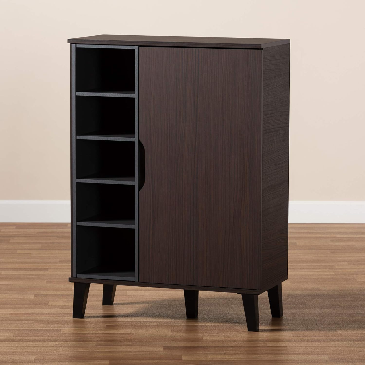 Baxton Studio Shoe Racks, Dark Brown/Grey