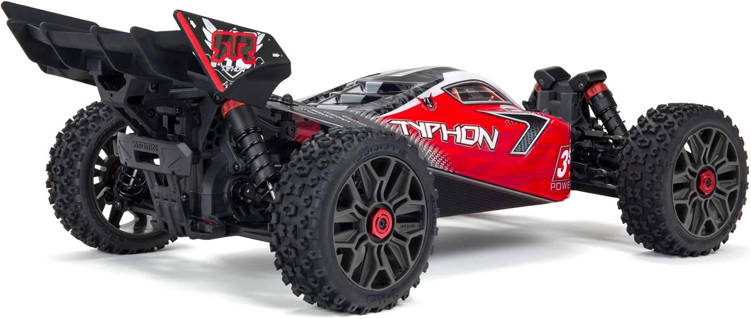 ARRMA 1/8 Typhon 4X4 V3 3S BLX Brushless Buggy RC Truck RTR (Transmitter and Receiver Included, Batteries and Charger Required), Red, ARA4306V3, Unisex Adult