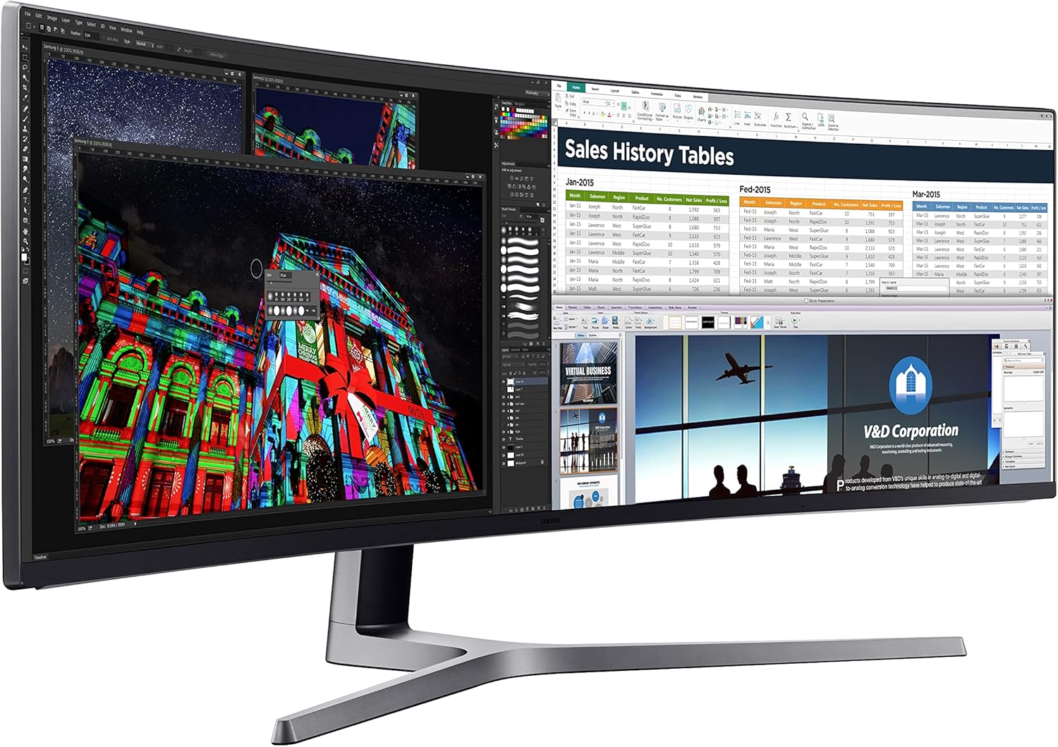 SAMSUNG 49-Inch CHG90 144Hz Curved Gaming Monitor (LC49HG90DMNXZA) – Super Ultrawide Screen QLED Computer Monitor, 3840 x 1080p Resolution, 1ms Response, FreeSync 2 with HDR,Black