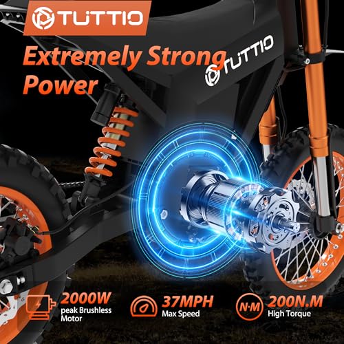 Electric Dirt Bike Teens Adults - 48V 21AH Electric Bicycle 14"/12" Fat Tire Off Road High Torque Mini E Motocross Motorcycle Dirt Bike