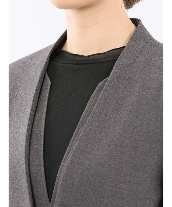Stretch Washable Woolish No Collar Jacket