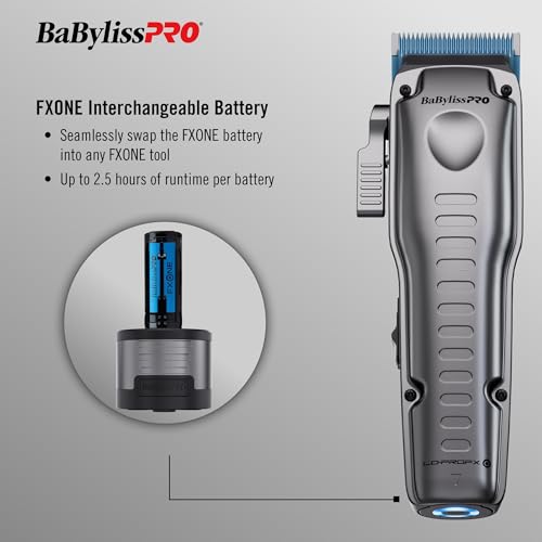 BaBylissPRO FXONE LO-PROFX Professional Cordless Clippers and Trimmers with Interchangeable Battery