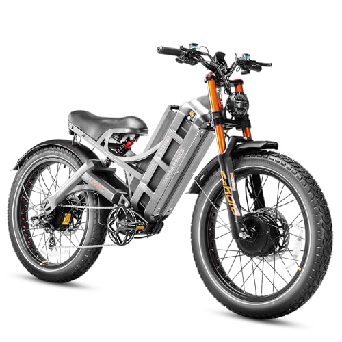 2025 Romeo Pro 3/Pro 2 Electric Bike for Adults 5000W/4000W Dual Motor E Bike 50/46MPH 60V/80Ah 52V/70AH Long Range Electric Bicycle,26 * 4.0 Fat Tire Full Suspension Electric Mountain Bike