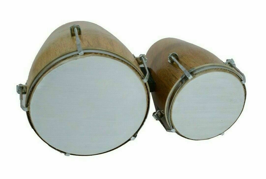 Folk Musical Instrument Two Piece Bango Drum Set Natural Wood Bongo Drum Se