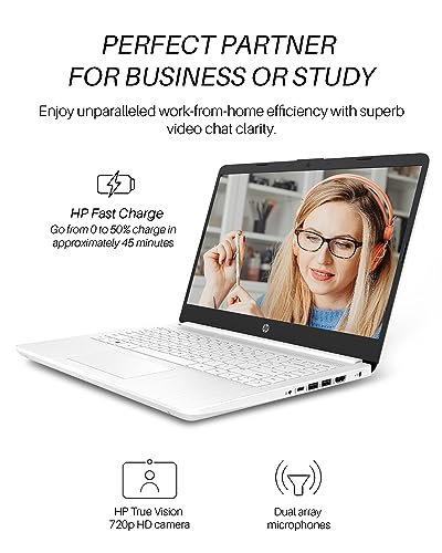 HP 2024 Newest 14" Ultral Light Laptop for Students Business, with Office Lifetime License, Intel Quad-Core N4120, 16GB RAM, 320GB Storage(64GB eMMC+256GB MSD), Webcam, Thin & Portable, Win 11 S