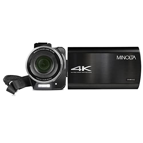 Minolta MN4K100Z 4K Ultra HD Camcorder w/10x Optical Zoom (Black)