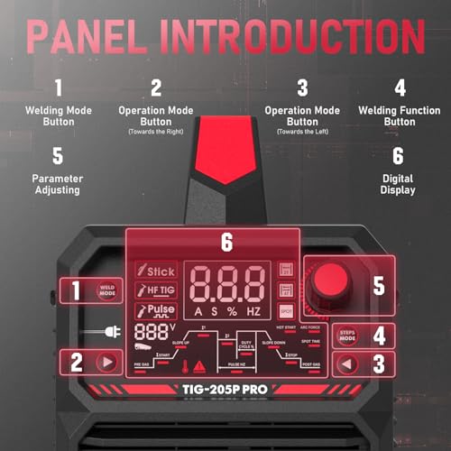 YESWELDER 200A AC/DC Aluminum Tig Welder with Pulse Large LED Display, Digital Inverter STICK/TIG 110/220V Dual Voltage TIG Welding Machine TIG-200P ACDC
