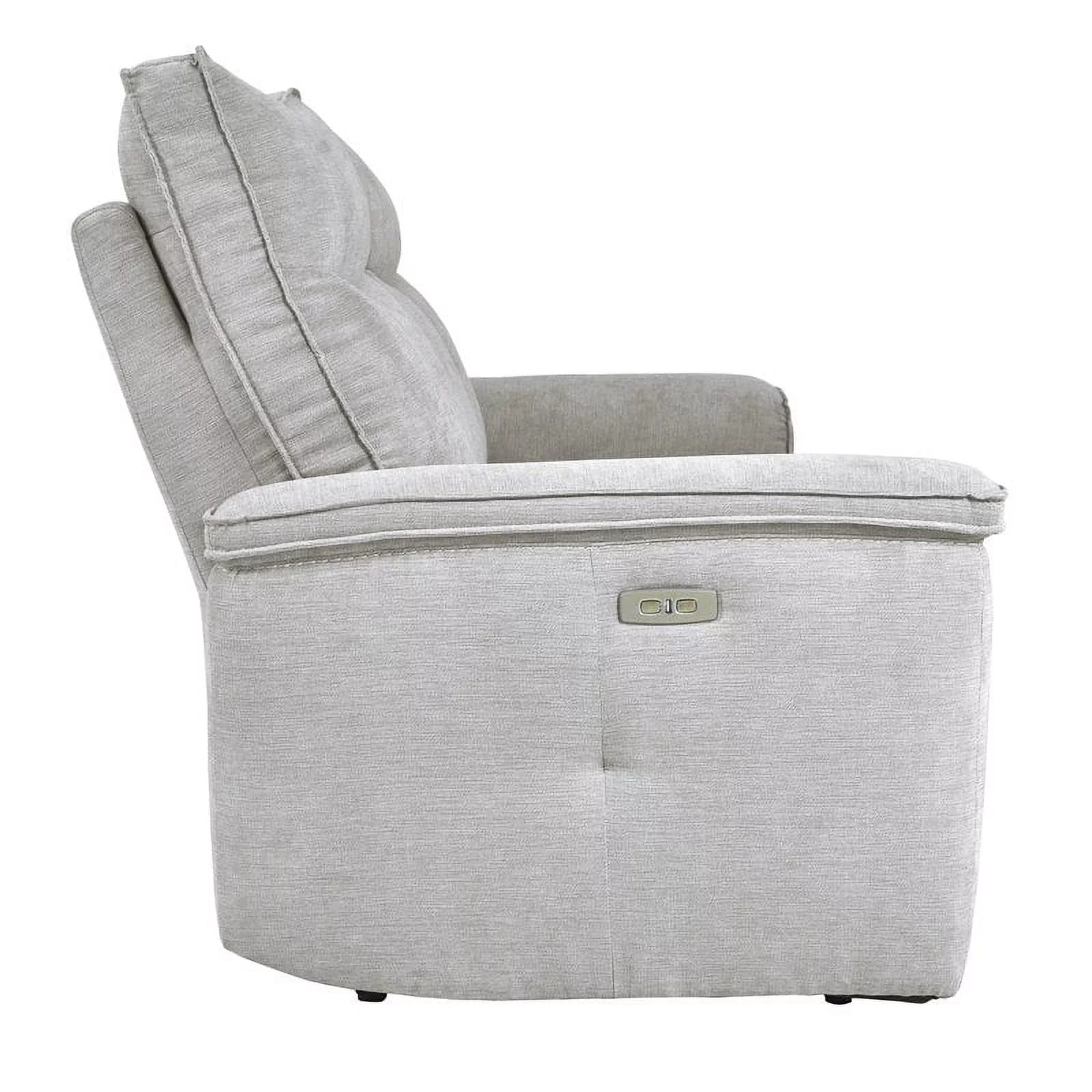 Lexicon Tesoro 6-Piece 3 Recliner Wood & Fabric Sectional Set in Mist Gray
