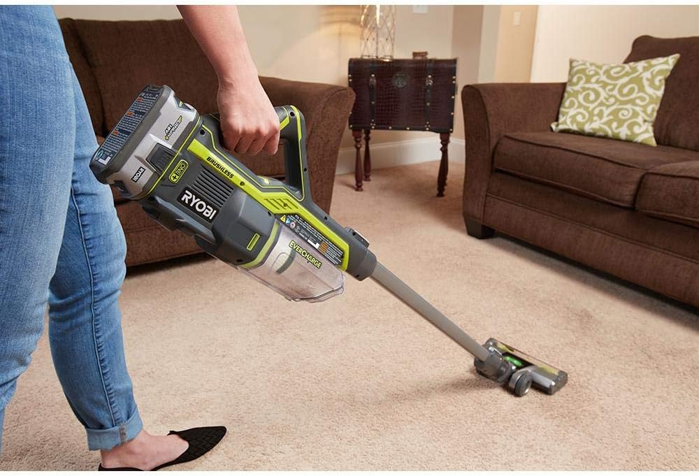 Ryobi 18-Volt ONE+ Lithium-Ion Cordless Stick Vacuum Cleaner, P718K, (Non-Retail Packaging, Bulk Packaged) (Renewed)