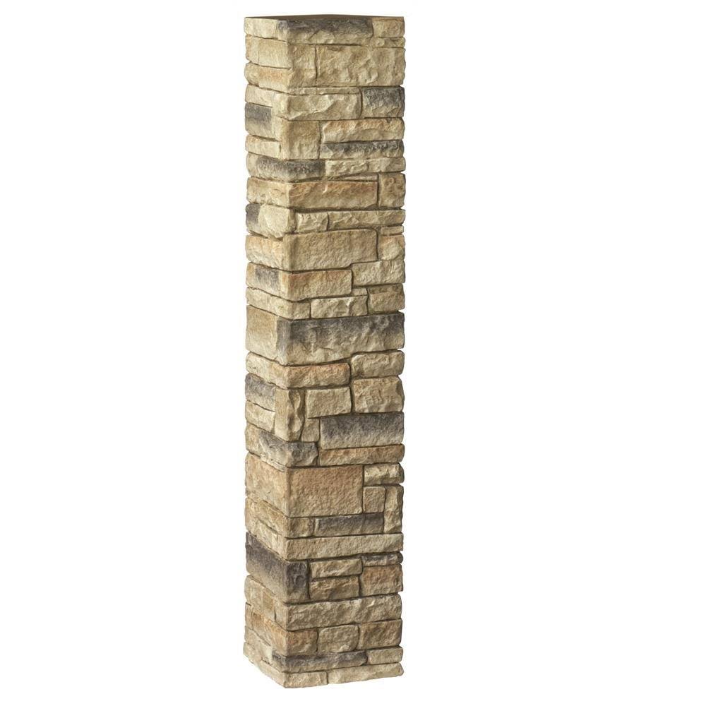 Deckorators Beige Stacked Cast Stone Postcover 52 inch