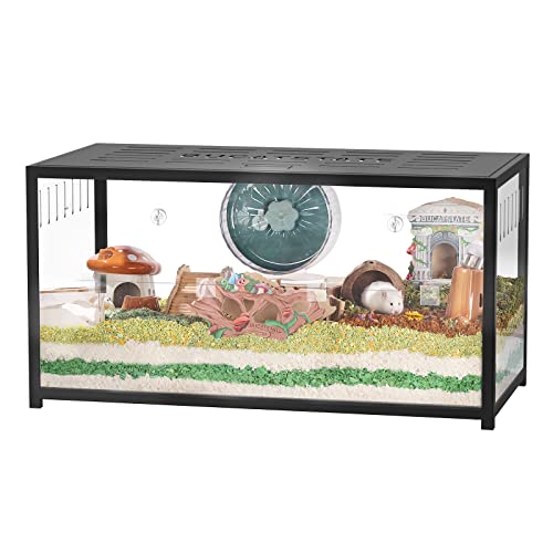 BUCATSTATE Hamster Cage Metal 2.0 - Small Animal Habitats Large Stackable with Top Access Easy Assemble 31.4L*17.6W*20H Inches Dwarf Syrian Hamster House for Guinea Pig, Gerbil (552sq inch White)