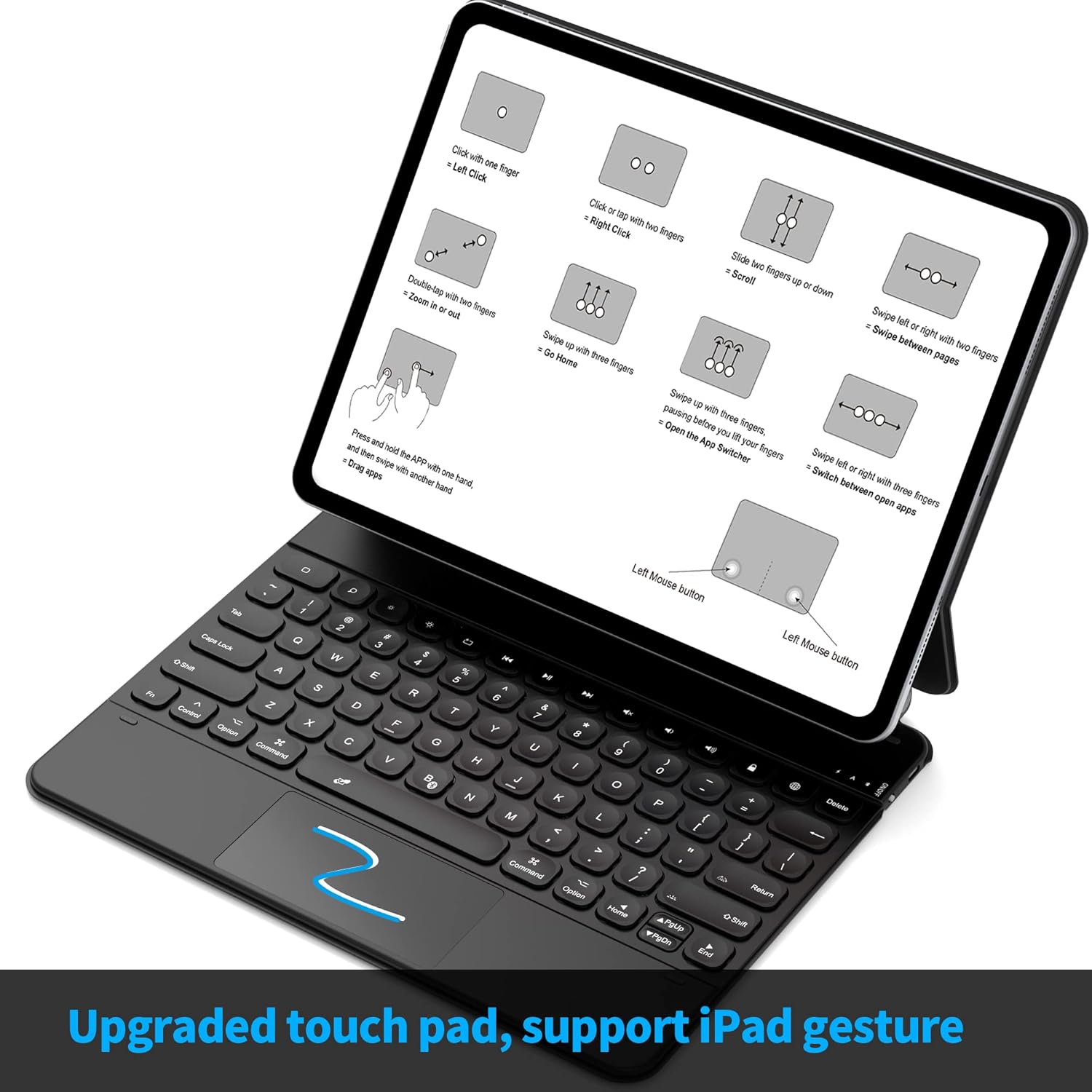 WIWU Magnetic Keyboard Case for iPad Pro 12.9‑inch, iPad Keyboard Case with iPadOS Shortcuts, Floating Cantilever Stand, Wireless Bluetooth, Attaches Magnetically, Multi-Touch Trackpad,7-Color Backlit