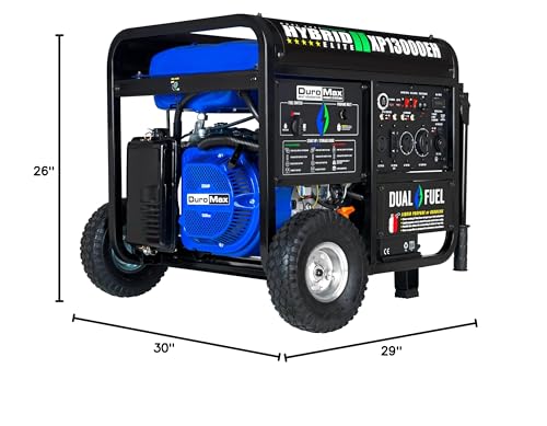 DuroMax XP12000EH 12,000-Watt Dual Fuel Portable Generator – Gas & Propane, Electric Start, Whole Home Backup Power, Transfer Switch Ready, RV & Emergency Ready