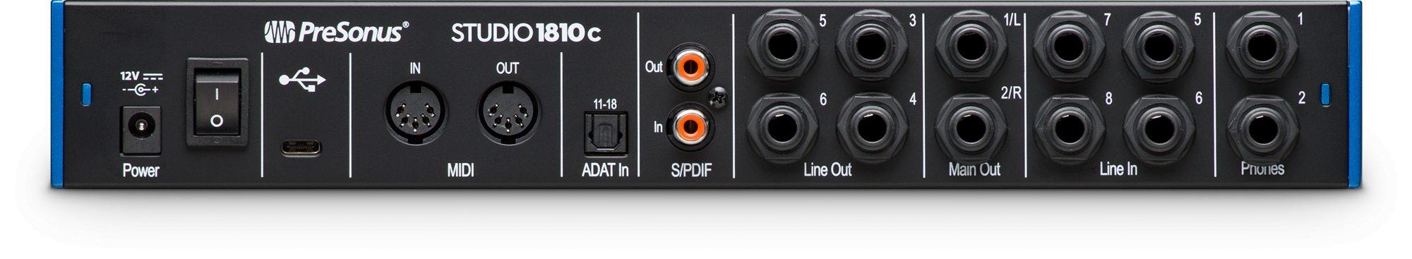 Presonus STUDIO 1810C 18x8 USB-C Audio Recording Interface +Mic and Vocal Shield