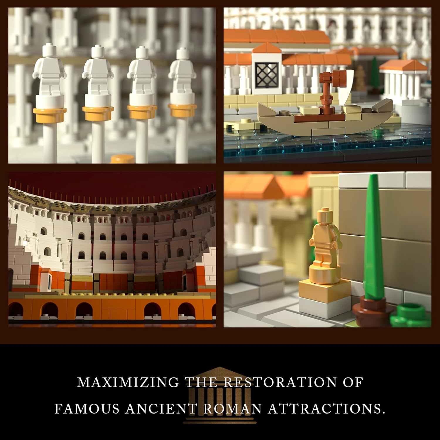 Architecture The Roman Colosseum Building Set; Collectible Model for Adults; Compatible with Lego, (3989Pieces)