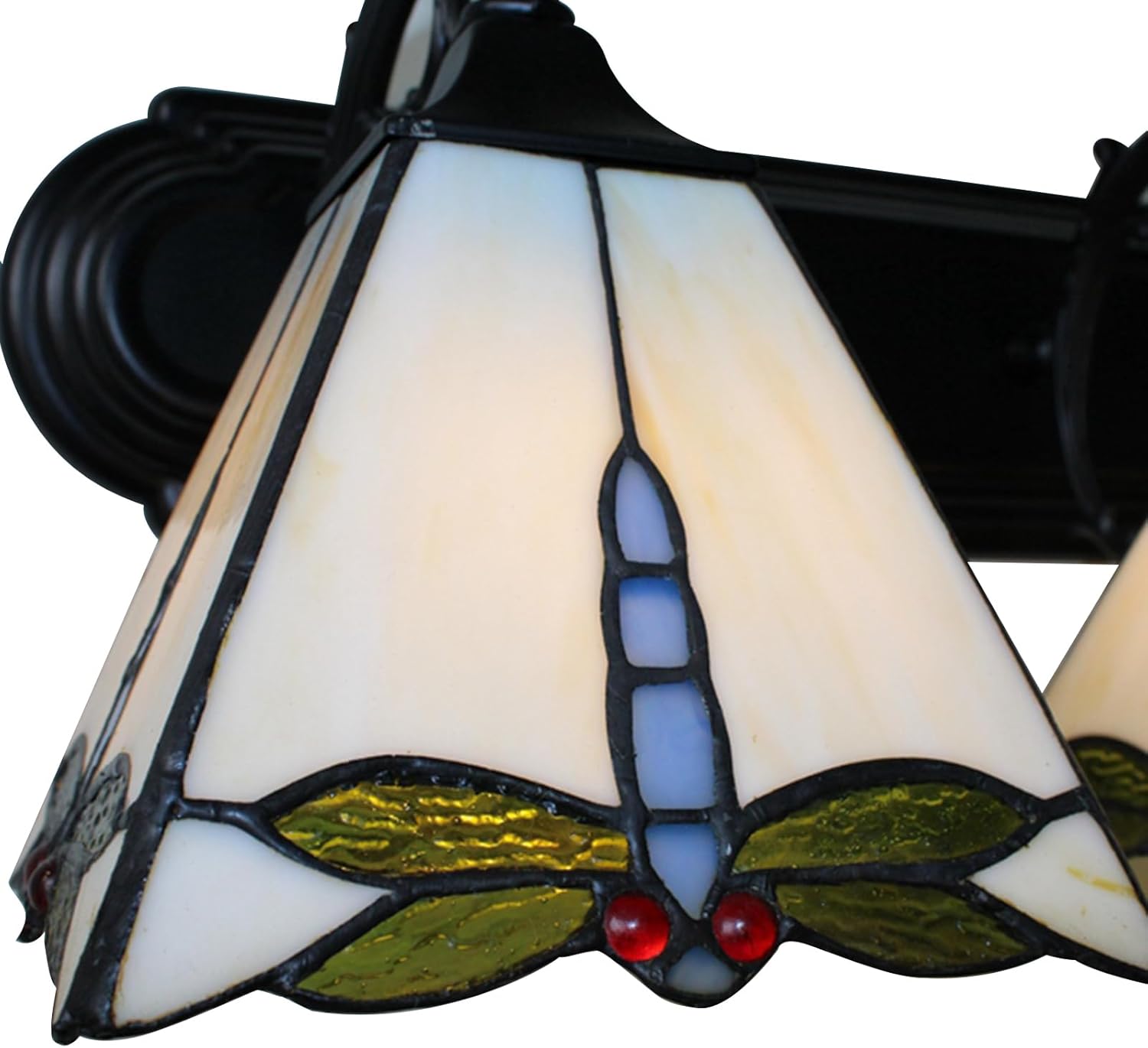 Tiffany Style Wall Sconce Lamp, Vintage Dragonfly Pattern Stained Glass Light Fixtures Creative Indoor Light Fixtures for Bathroom, Living Room, Bedroom