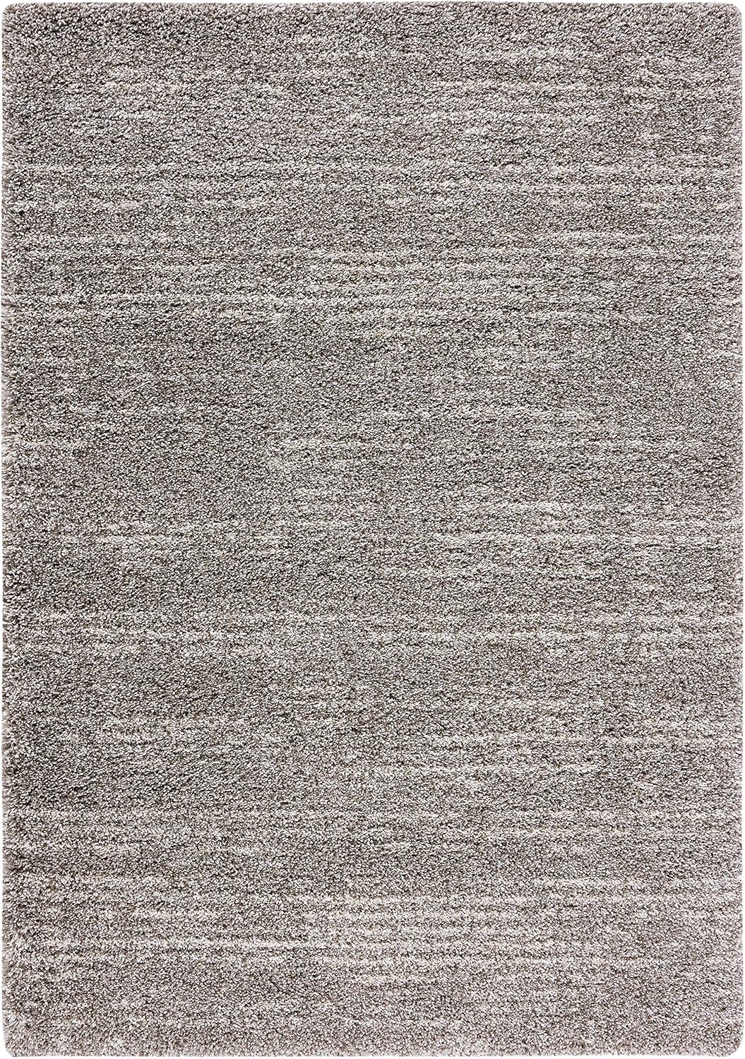 SAFAVIEH Hudson Shag Collection Area Rug - 8' x 10', Grey & Ivory, Modern Abstract Design, Non-Shedding & Easy Care, 2-inch Thick Ideal for High Traffic Areas in Living Room, Bedroom (SGH297F)