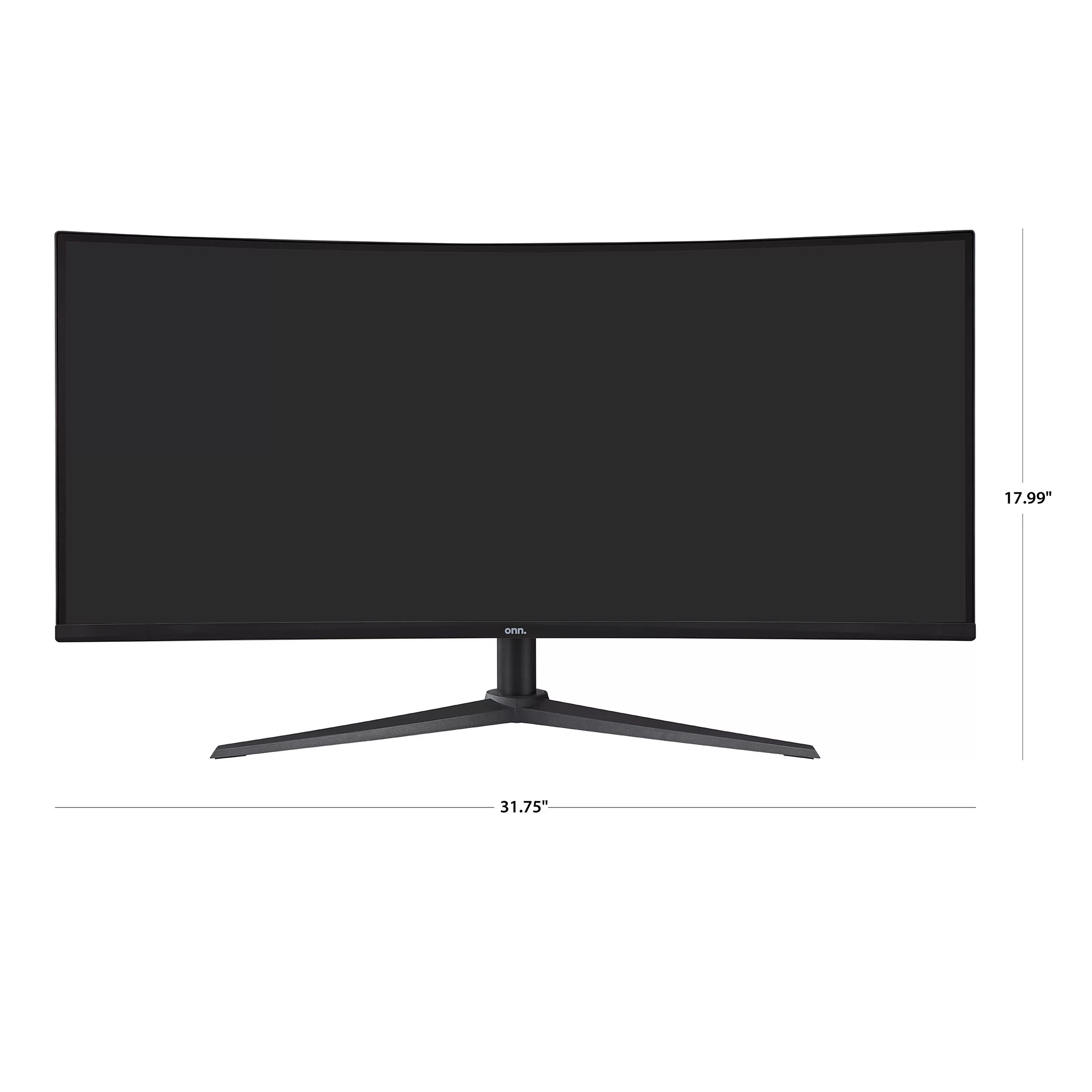 onn. 34" Curved Ultrawide WQHD (3440 x 1440p) 100Hz Bezel-Less Office Monitor with Cable, Black