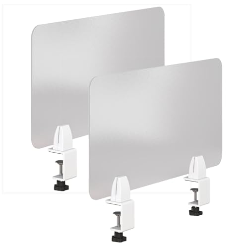 Acoustic Desk Privacy Panel 6 4 2 1 Pack Desk Privacy Panel Desk Divider, Acrylic Free Standing Screen Home Office Partitions for Table Top Workstation, Cubicle Panel with 2 Clamps(120X40CM/47.2X15.7I