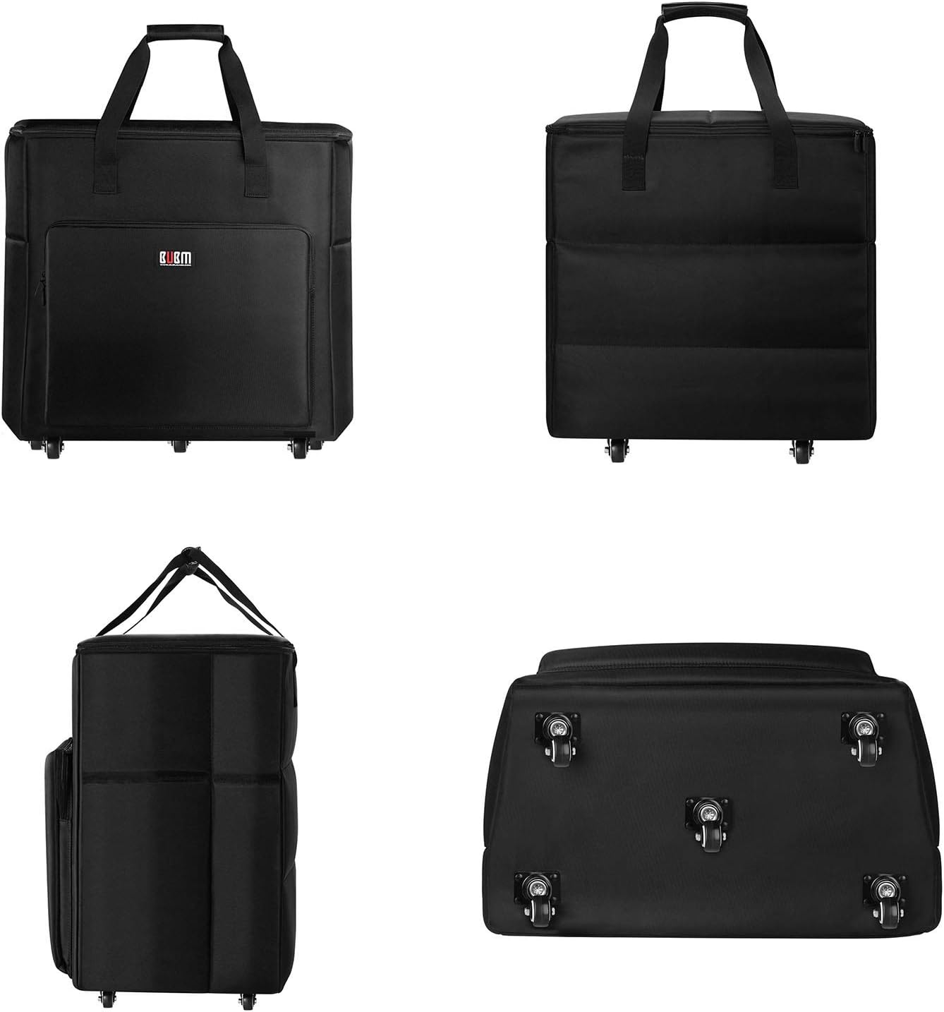 Buwico Desktop PC Computer Travel Storage Carrying Case Bag with Wheels for Computer Main Processor Case, Monitor, Keyboard and Accessories (27 Inch)