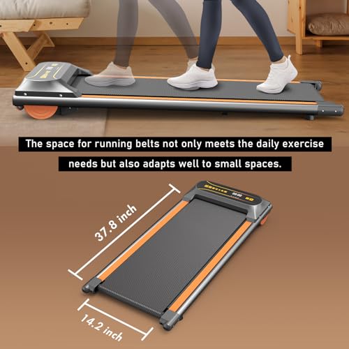 Under Desk Treadmill for Home Walking Pad Machine with LED Display and 12 Preset Programs Portable Treadmill Jogging Machine for Office Small Space by FANOFUN