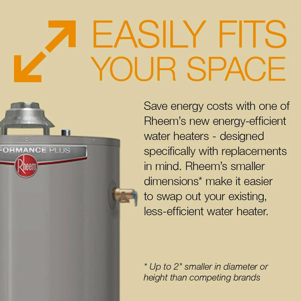 Rheem Performance Plus 40 gal. Tall 9 Year 38,000 BTU Ultra Low Nox (ULN) GAS