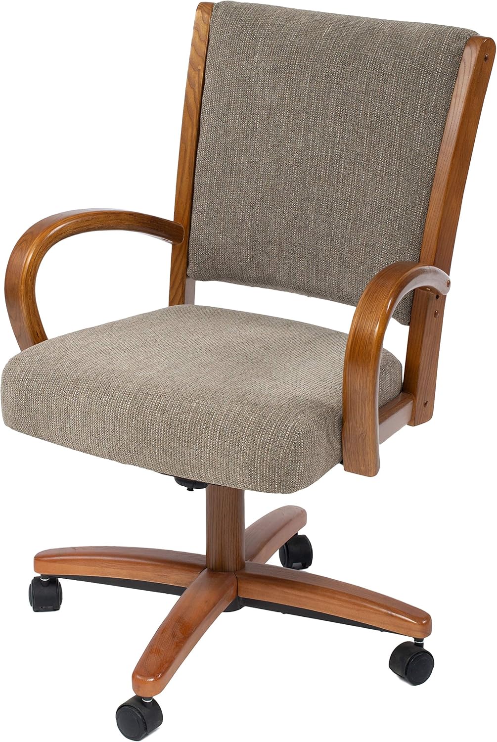 Casual Dining Cushion Swivel and Tilt Rolling Caster Chair