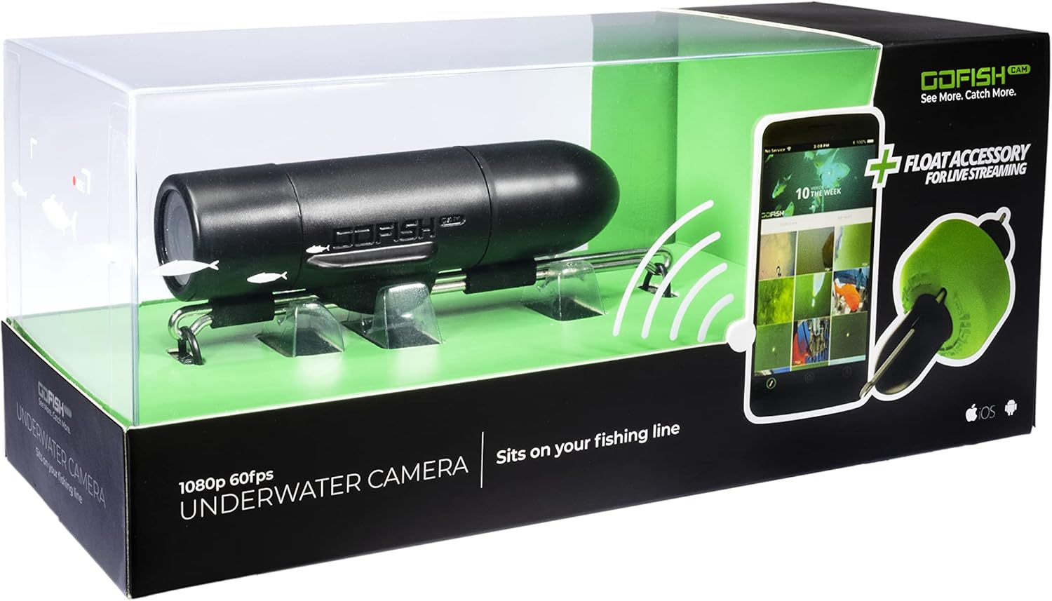 GoFish Cam Wireless Underwater Fishing Camera, Black
