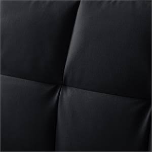Posh Living Loft Lyfe Toyah Faux Leather Convertible Sleeper Sofa in Black