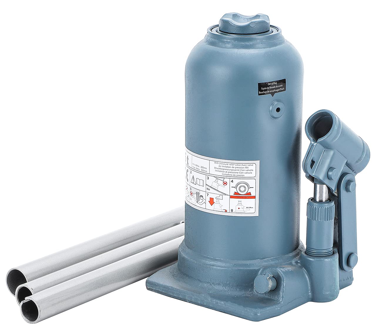 BAOSHISHAN 12 Ton High Lift Bottle Jack 9.25" to 23.23" Lifting Range Heavy Duty Double Ram Hydraulic Truck Jack
