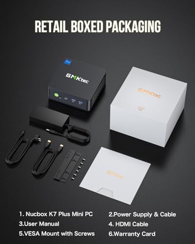 GMKtec Mini PC Windows 11 Pro Intel Core i7-1195G7 (Turbo 5.0 GHz) 32GB DDR4 1TB SSD Desktop Mini Computers WiFi 6, BT 5.2/ DP, HDMI/RJ45 2.5G/USB4.0