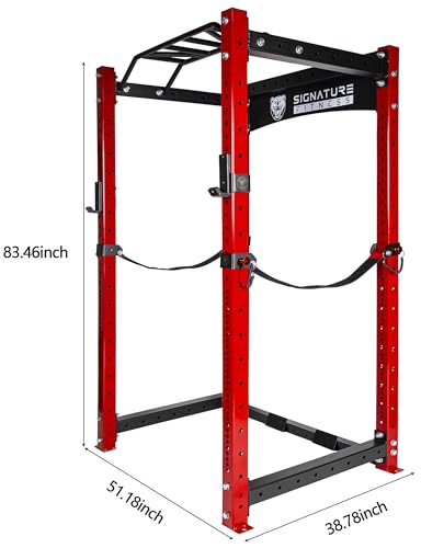Power Rack Squat Stand, 1000 Pound Capacity 3“ x 3” for Home & Garage Gym with J-Hooks, Multiple Styles