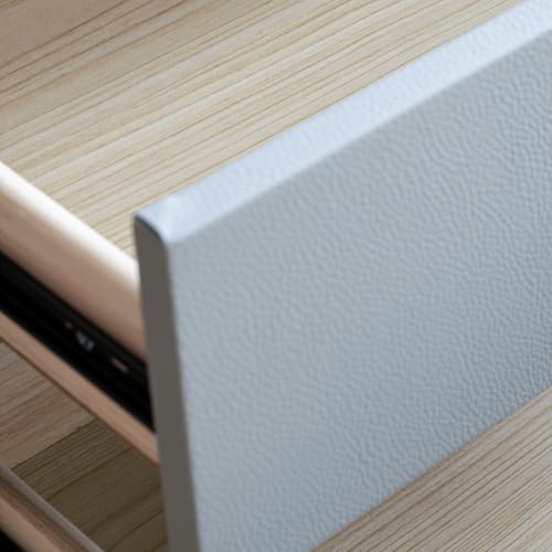 White Nightstand with 2 Drawers, Small Night Stand End Table Side Furniture, Fabric Storage Organizer for Bedroom, Wood Top(A)