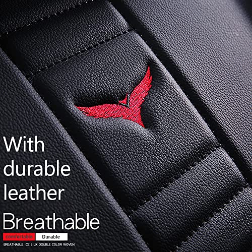 Waterproof 5 Car Seat Covers for Honda Passport 2019-2023, Premium Leather Automotive Front and Back Seat Protectors Compatible with Airbag (Black & Black Line)