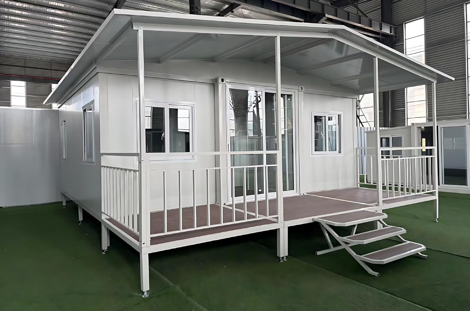 20FT Prefabricated House to Live in, Expandable house with 2 bedroom 1 living room 1 bathroom and kitchen for Hotel, Booth, Office, Guard House, Villa, Warehouse