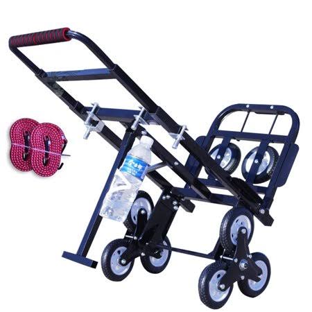 Techtongda Carbon Steel Climbing Stairs Truck Folding Portable Stair Climbing Hand Truck Luggage Cart with Extended Hand Lever w