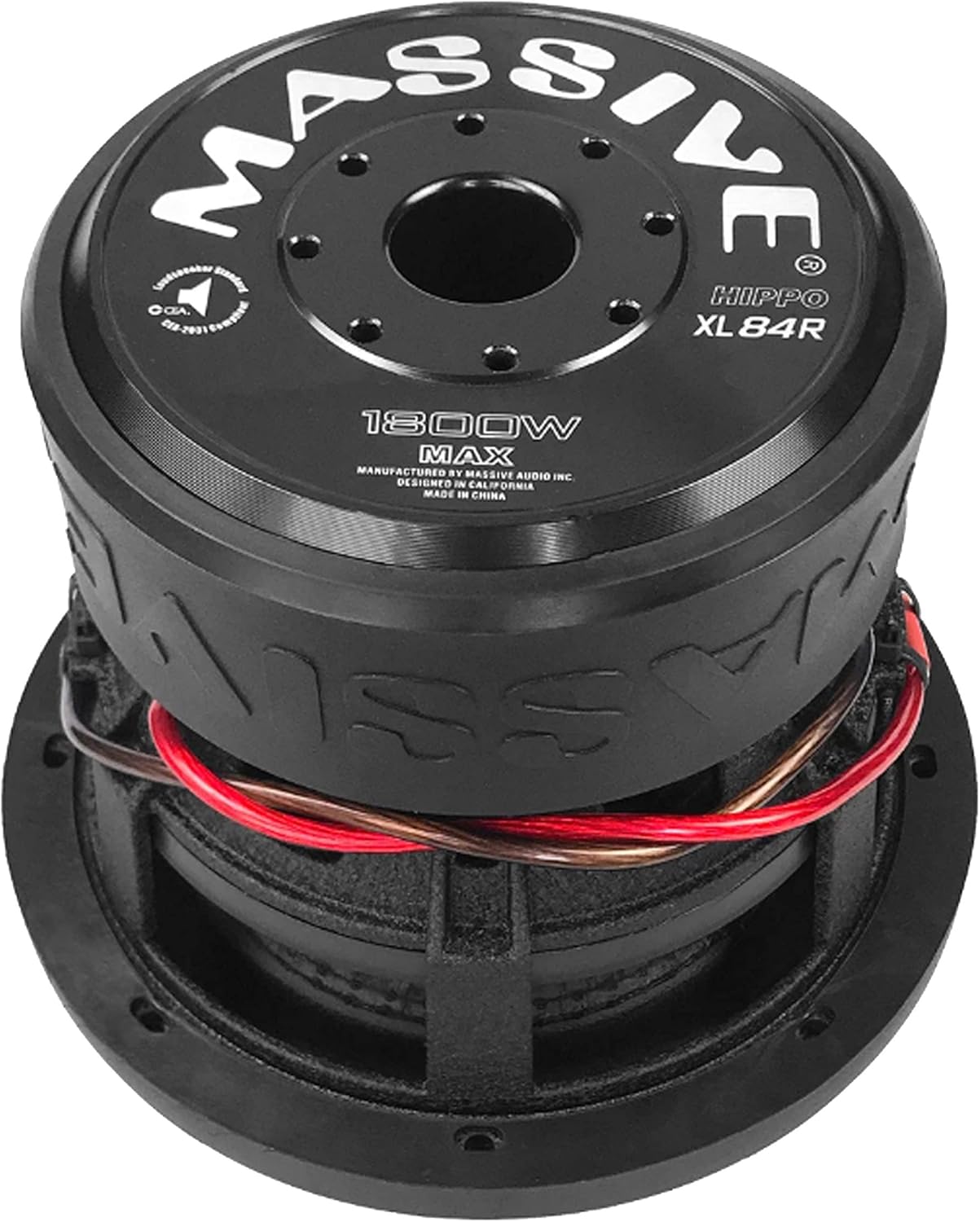 Massive Audio HIPPOXL84R - 8 Inch Car Audio Subwoofer, High Performance Subwoofer for Cars, Trucks, Jeeps - 8" Subwoofer 900 Watt RMS, 1800w MAX Dual 4 Ohm, 2.5 Inch Voice Coil. Sold Individually