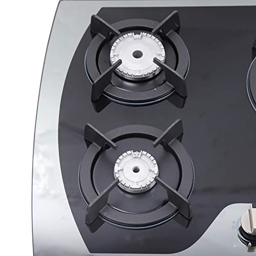 Gas Cooktop 30 Inch Gas Stove Cooktop Stove Burner Tempered Glass Built in 5 Burners Gas Hob Grate Stovetop LPG/NG Convertible
