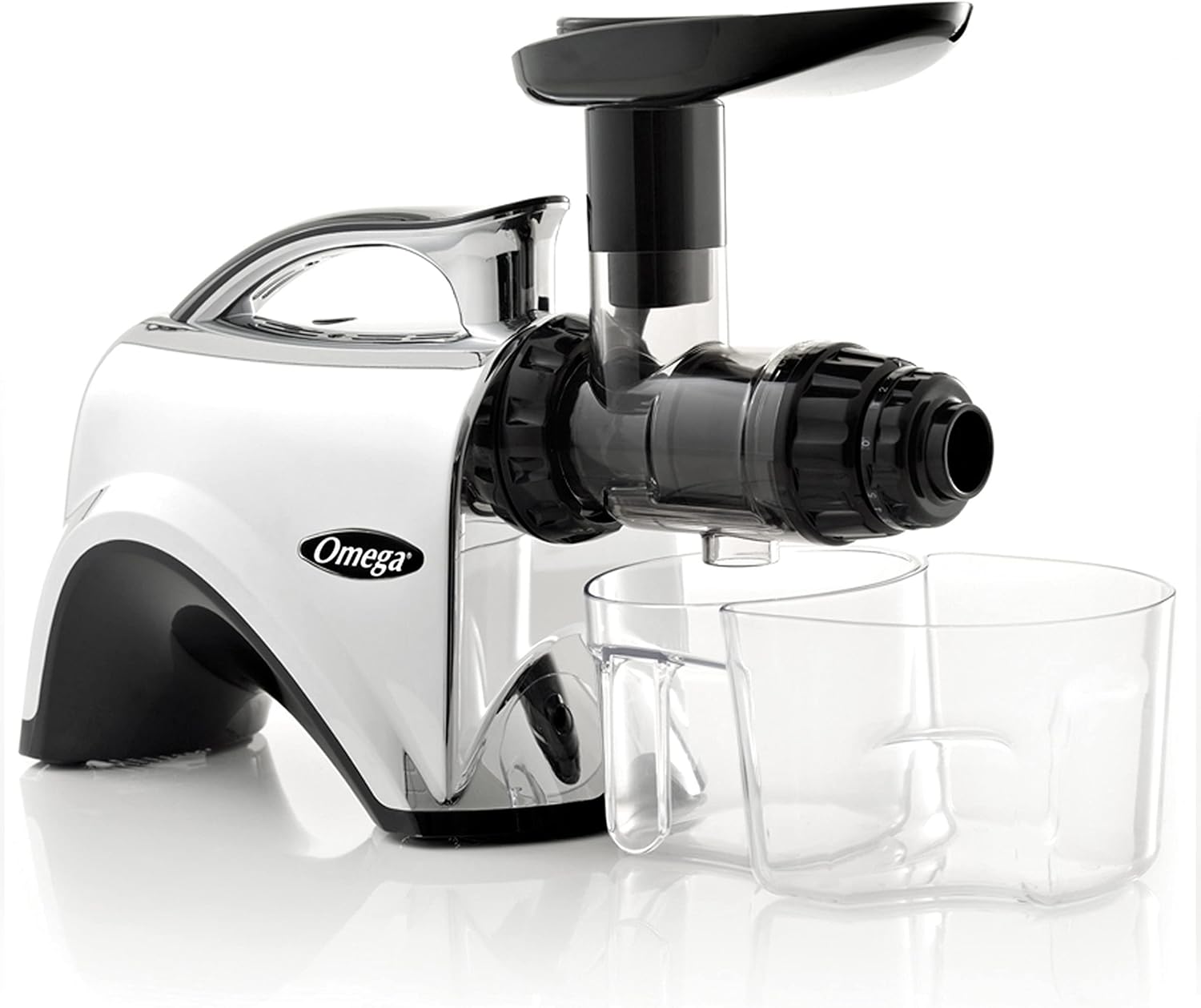 Omega NC900HDC Cold Press Juicer Machine, Vegetable and Fruit Juice Extractor and Nutrition System, Dual-Stage Slow Masticating Juicer, 150 W, Metallic