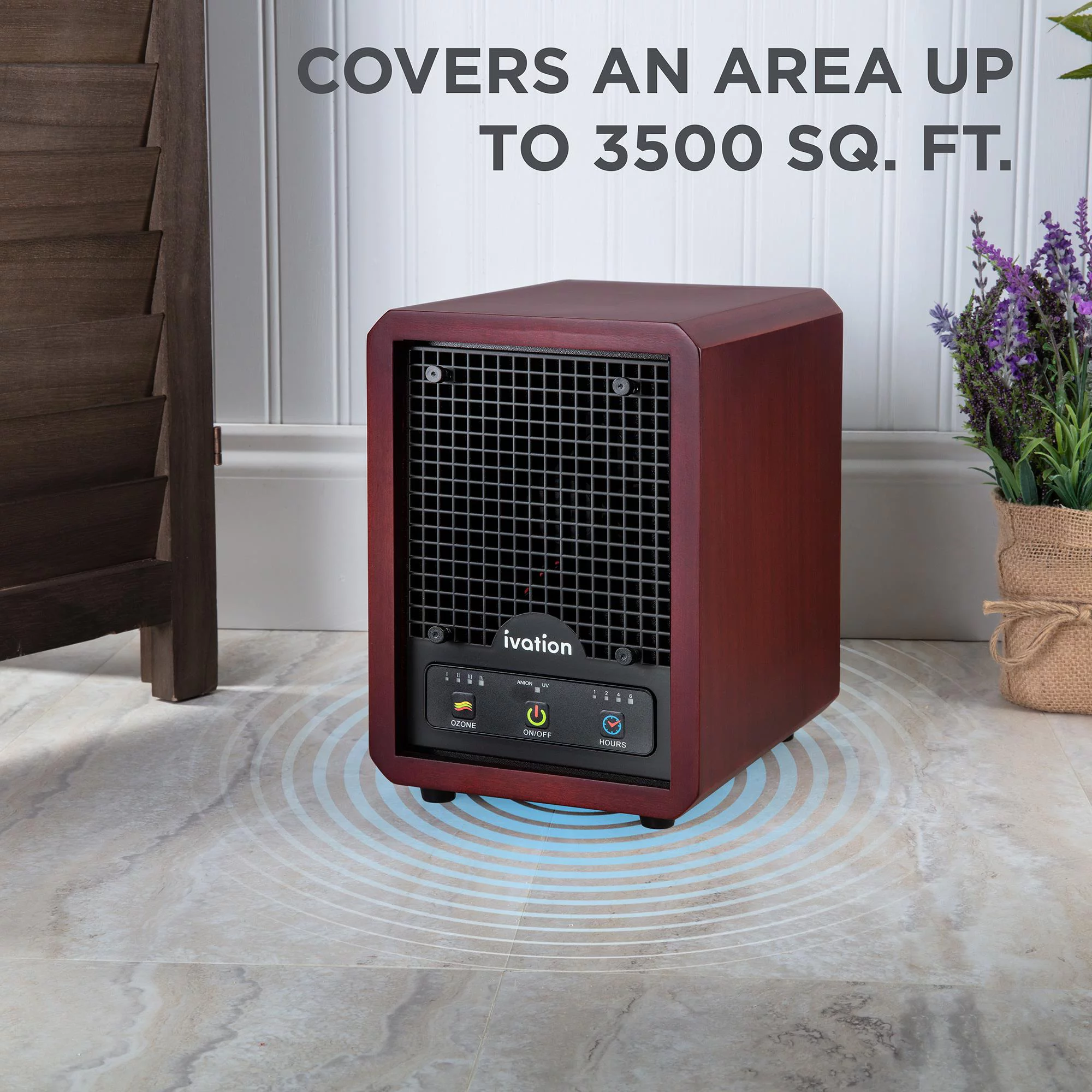 Ivation Ozone Air Purifier | Portable Deodorizing System w/ Multi-Level Filtration, Ionizer Plate, UV Lamps, Fan & Timer | Eliminates Odors from Pets, Smoke, Food & More | For Rooms Up to 3,500 Sq/Ft