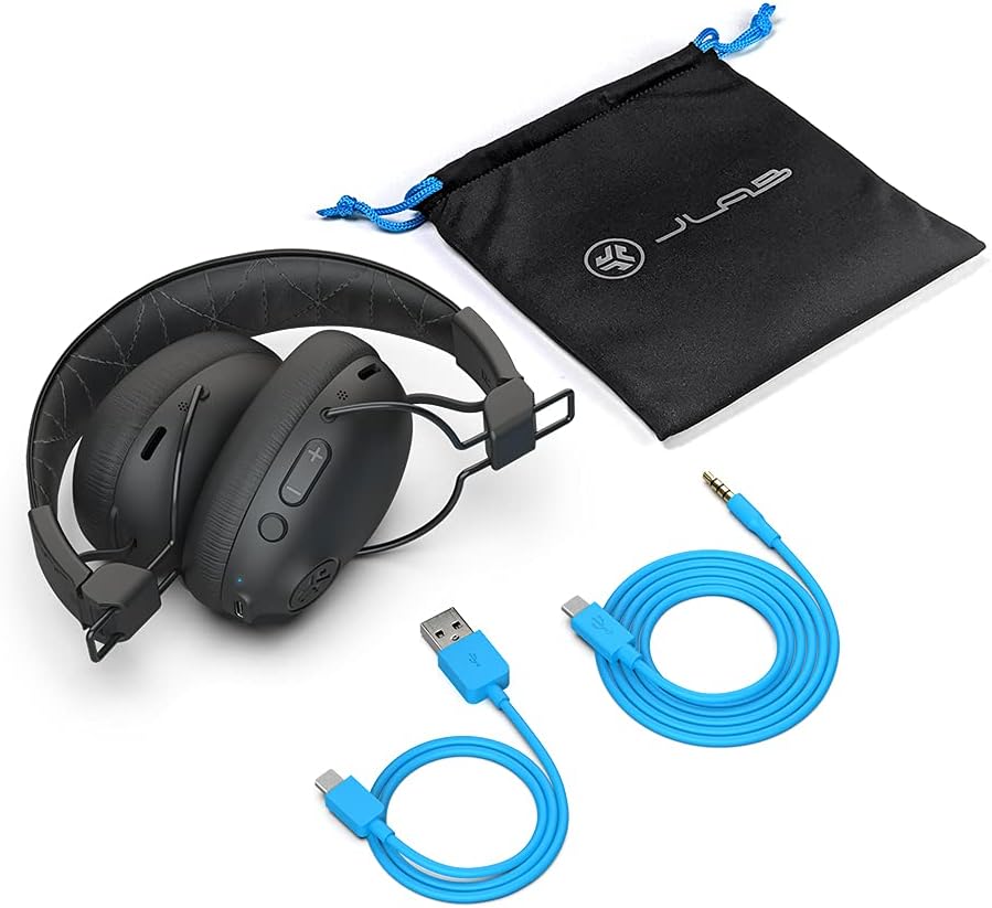 JLab Studio Pro ANC Bluetooth Wireless Over-Ear Headphones | 45+ Hour Bluetooth 5 Playtime | Smart Active Noise Cancellation | EQ3 Sound | Ultra-Plush Faux Leather and Cloud Foam Cushions | Black